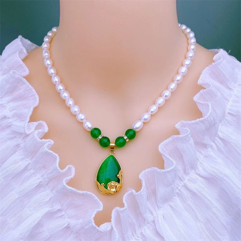 吊坠925银 不掉色珍珠锁骨链时尚水滴设计气质百搭母亲节礼物证书