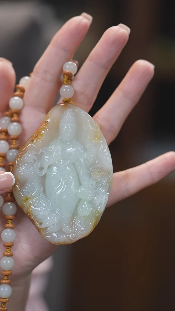 颈饰未镶嵌和田玉观音