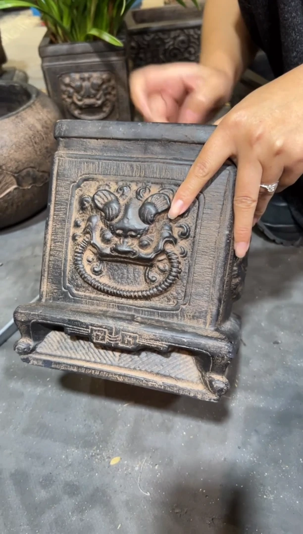 陶土【火山泥】虎头方墩