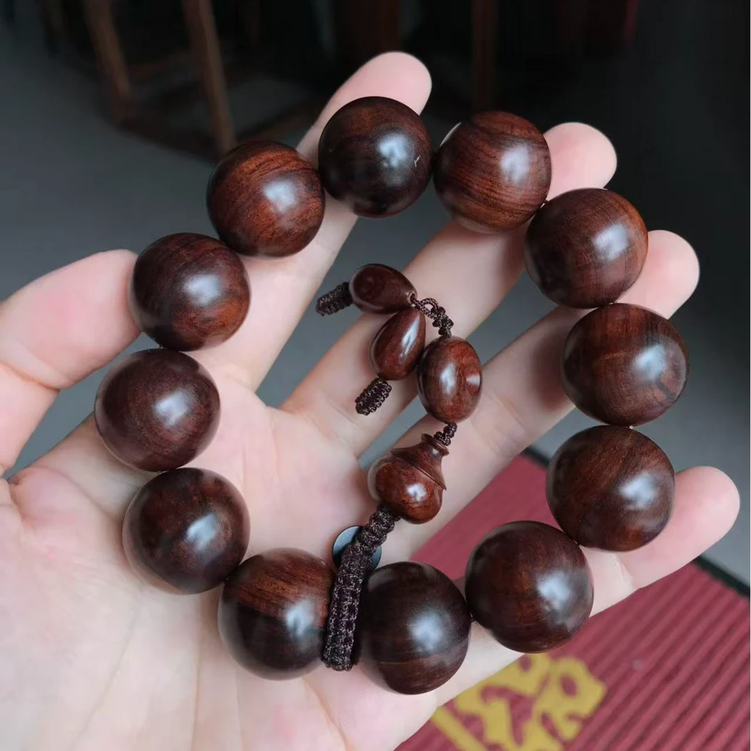 【浮生甄选】海南黄花梨紫油梨多彩顺纹2.0手串FS015
