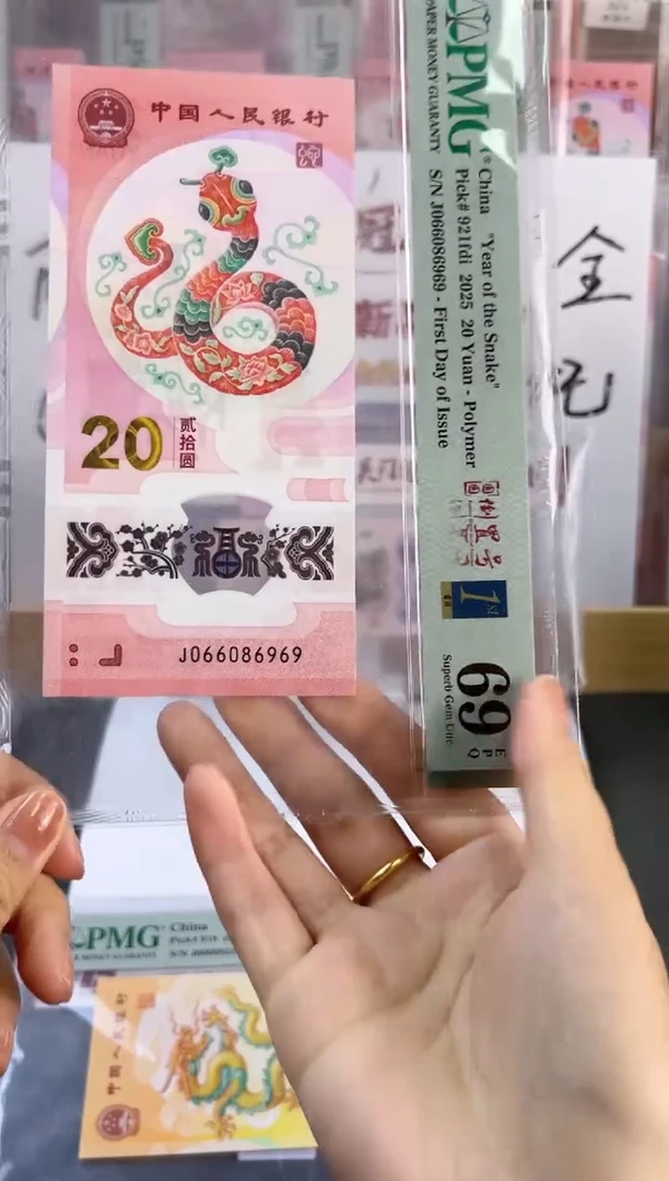 塑料蛇钞圆圆号PMG69分尾969