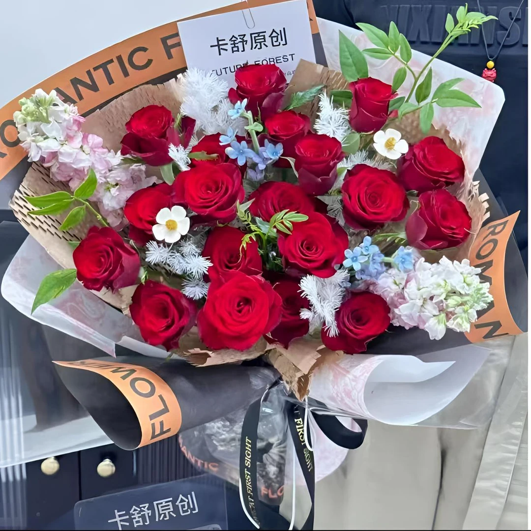 【半糖邂逅】19朵红玫瑰花束鲜花送女友送男友送老婆