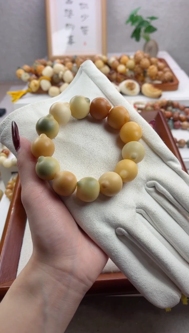 【闪购商品】菩提根/象牙果手串干磨猫猫头21mm手串T85