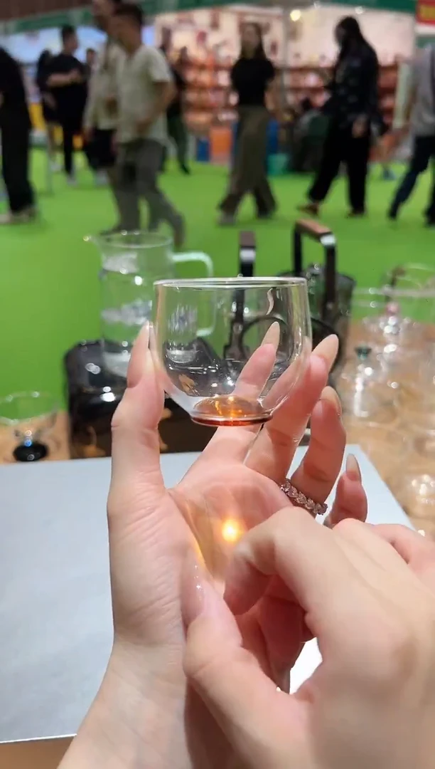 暗香疏影/圆融杯/手工彩璃窨底/琥珀