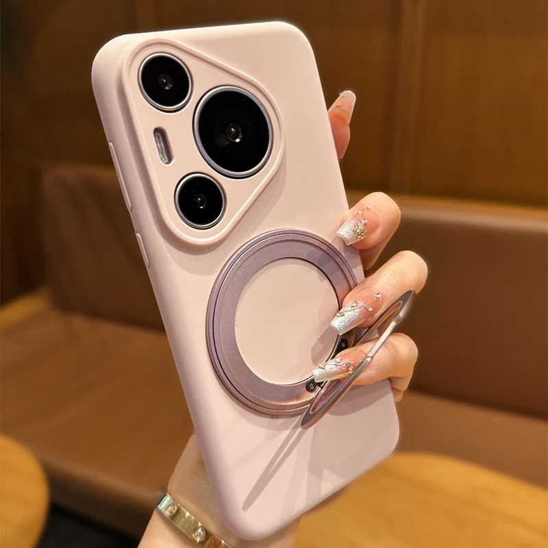 液态硅胶适用华为pura70pro手机壳70ultra磁吸支架男女高级感软套