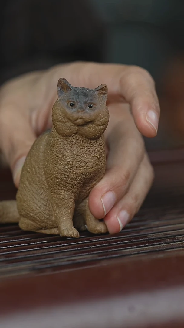 【闪购商品】紫砂茶杯肥胖的猫