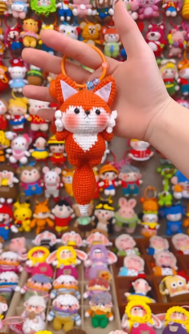 纯手工制作毛线钩织成品狐狸