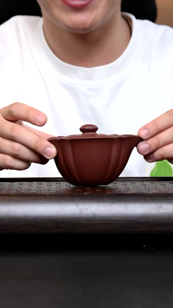 茶杯紫砂YZGT17383 袁门大盖碗 紫泥