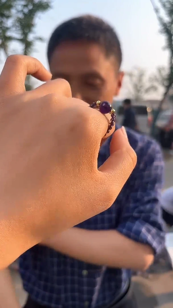 紫晶戒指未镶嵌天然多样性发一mm