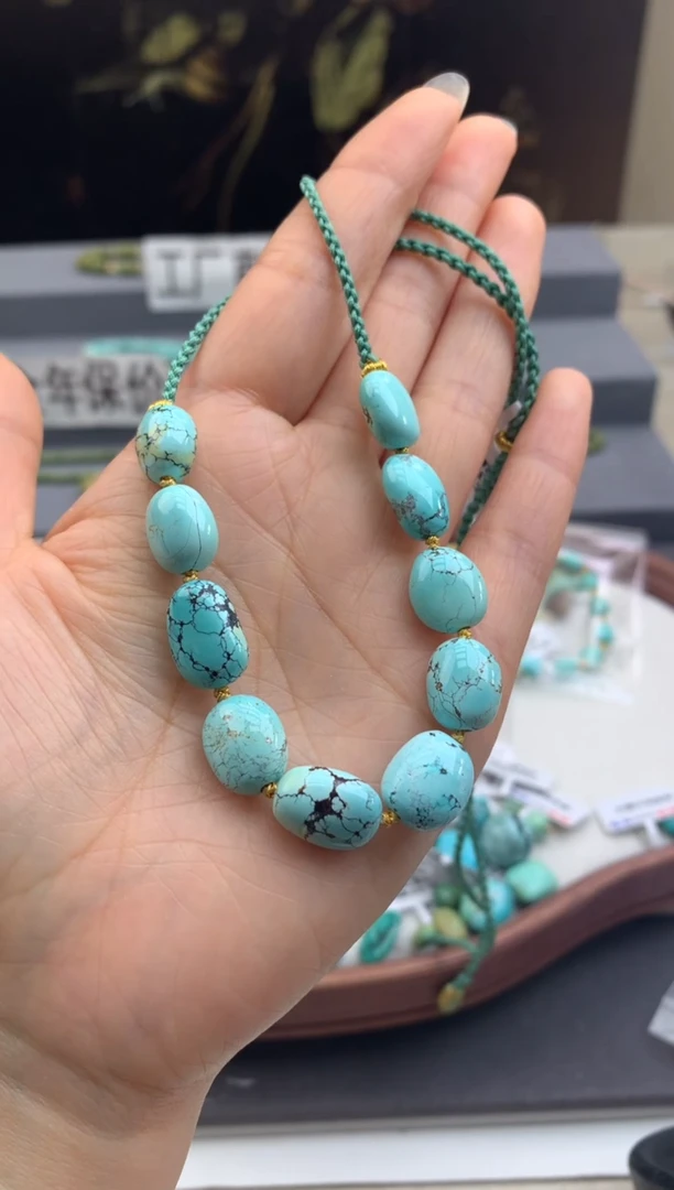 未镶嵌绿松石锁骨链茜.B155