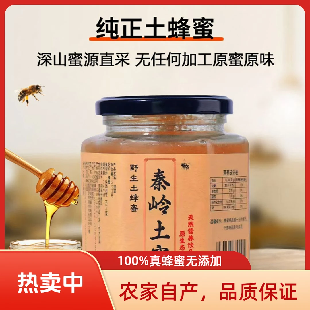 正宗野生土蜂蜜纯正天然土蜂蜜农家零添加儿童孕妇成熟蜂蜜500g