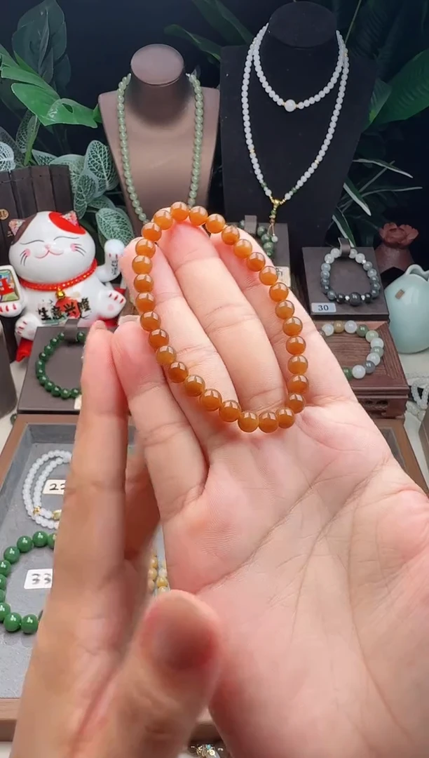 未镶嵌手串和田玉精品6m新疆且末糖玉手串