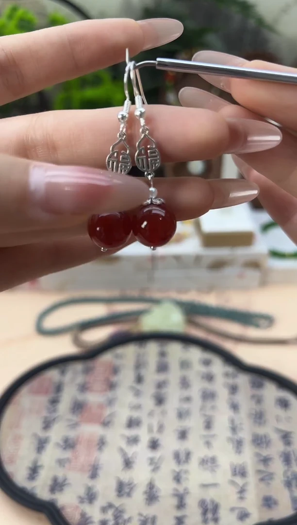 未镶嵌南红玛瑙耳饰27