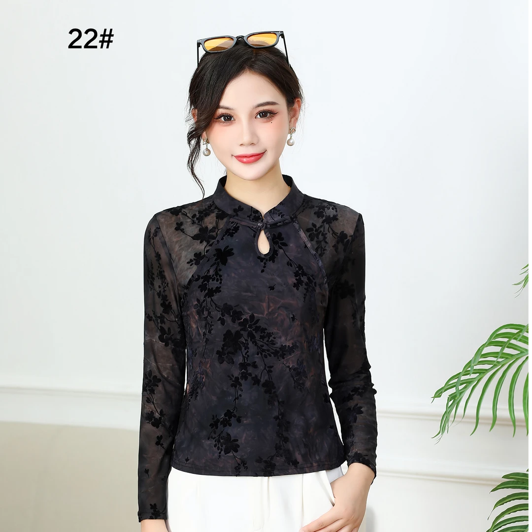 25新款小衫印花面料时尚减龄