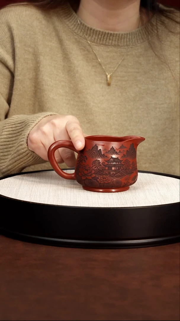 茶壶紫砂朱泥 和气生财公道杯 高传霖