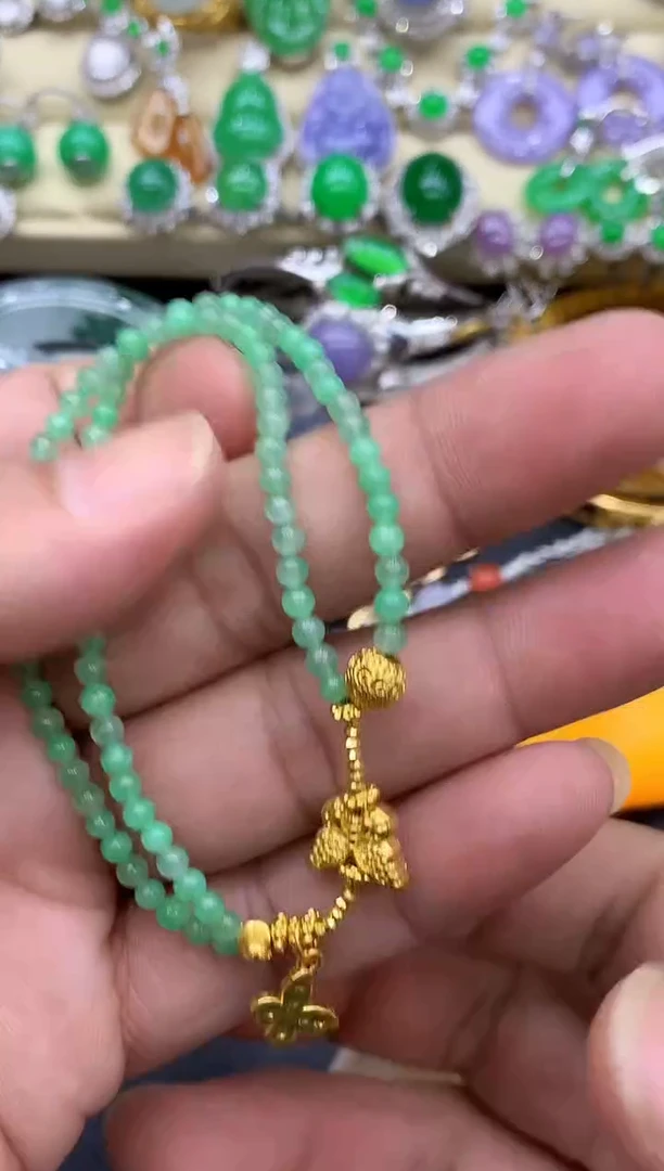 足金镶嵌手链翡翠279-中国好珍宝