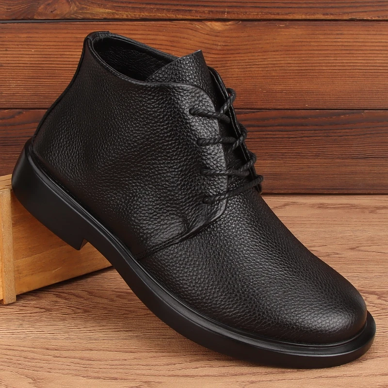 EAEOVNI男鞋2025秋冬新款高帮鞋男商务休闲鞋时尚百搭中帮工装鞋