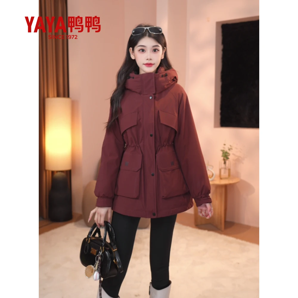 YAYA鸭鸭2025年新款羽绒服中长款冲锋衣休闲百搭显瘦保暖外套L