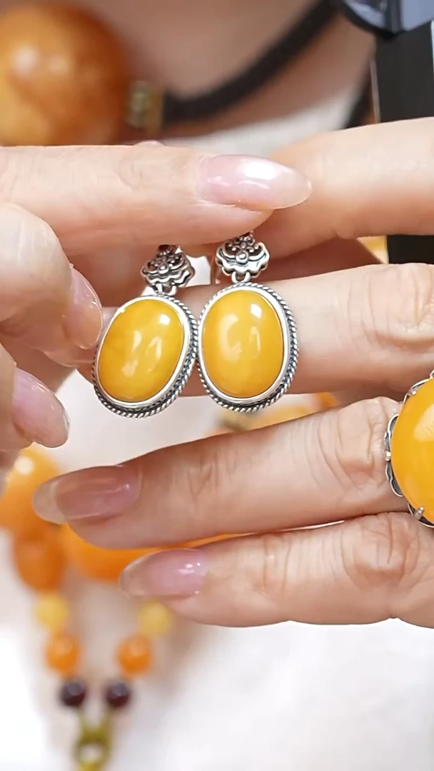 蜜蜡颈饰银S925镶嵌2655天然蜜蜡珠宝奇石云端妖孽石膏蜡全部保真