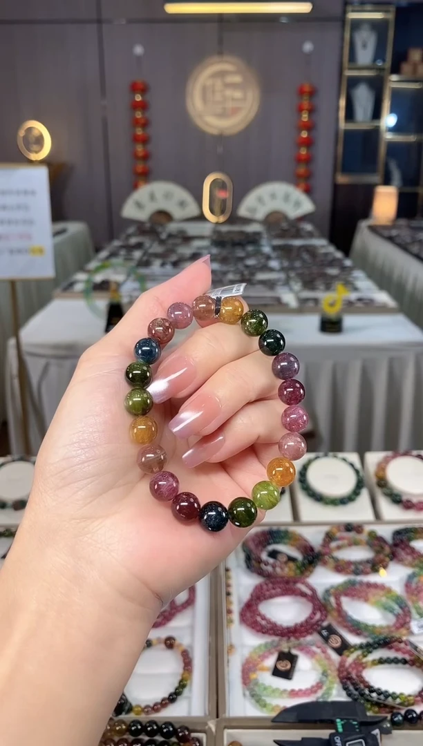 未镶嵌老矿碧玺单圈手串9mm+碧玺hon多样性发一条