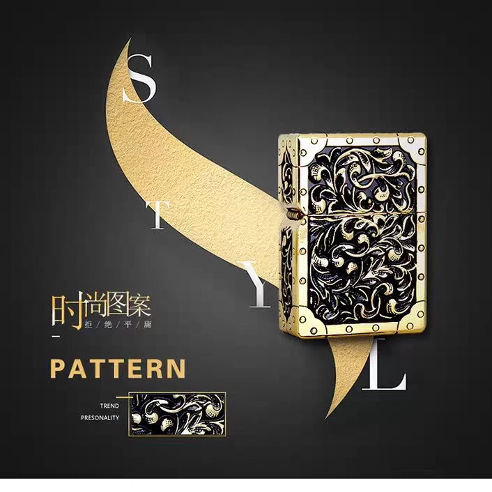 ZORRO正品佐罗皇室贵族玫瑰金黑高端纯铜重盔甲煤油打火机