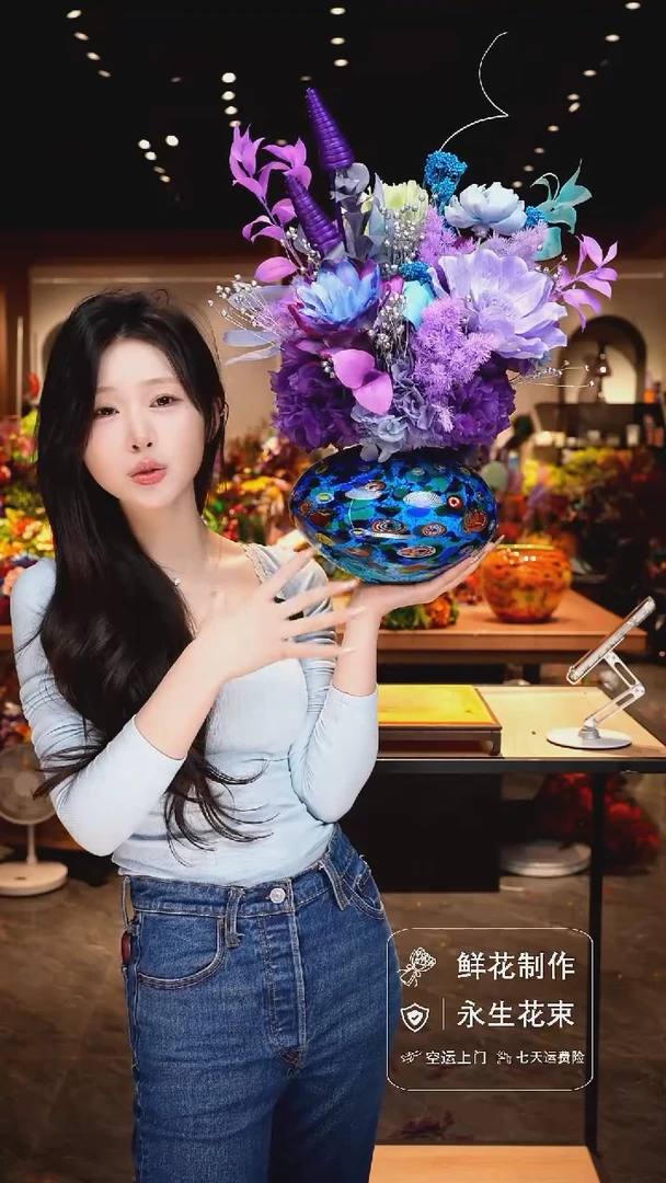 手工艺品琉璃手工花器花束空运包邮送货上门-以图片为准