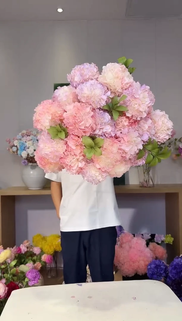 永生大叶绣球20支(渐变紫8/渐变粉12)+送5支小橘叶