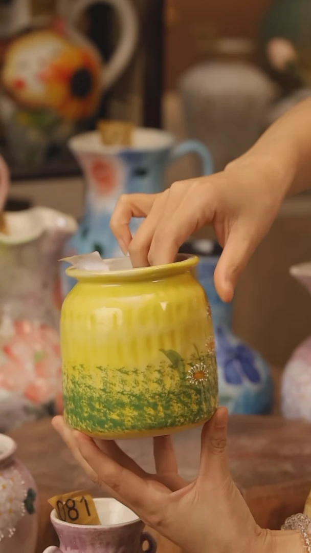 陶瓷268景德镇设计师手作花器摆件侘寂风