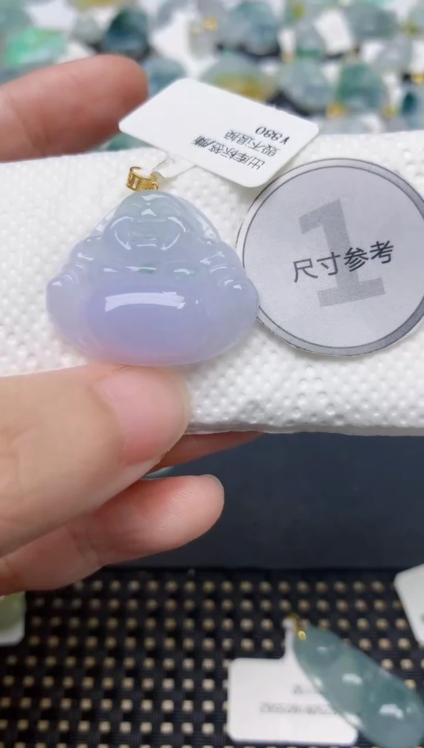 颈饰18K金镶嵌翡翠天然缅甸A货翡翠