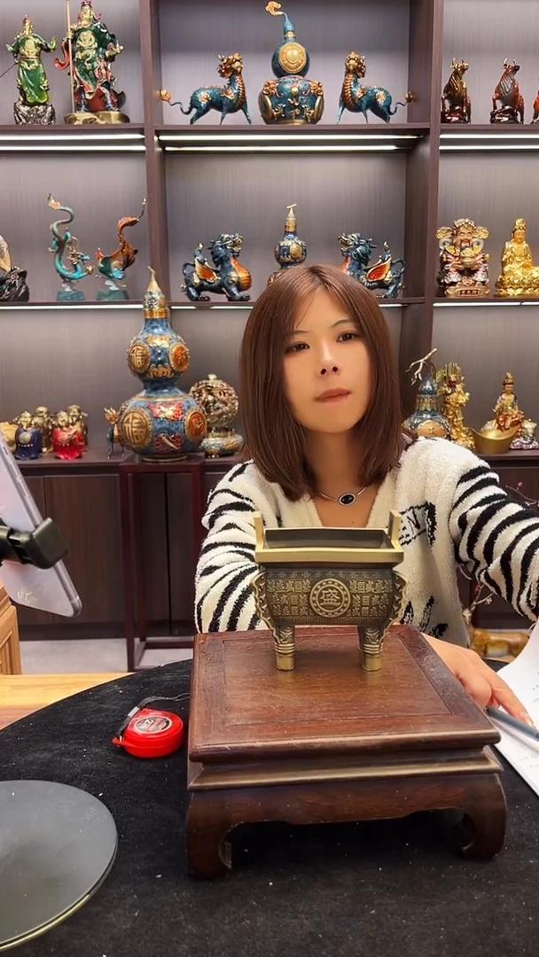 黄铜盛鼎摆件  礼品 （8号）