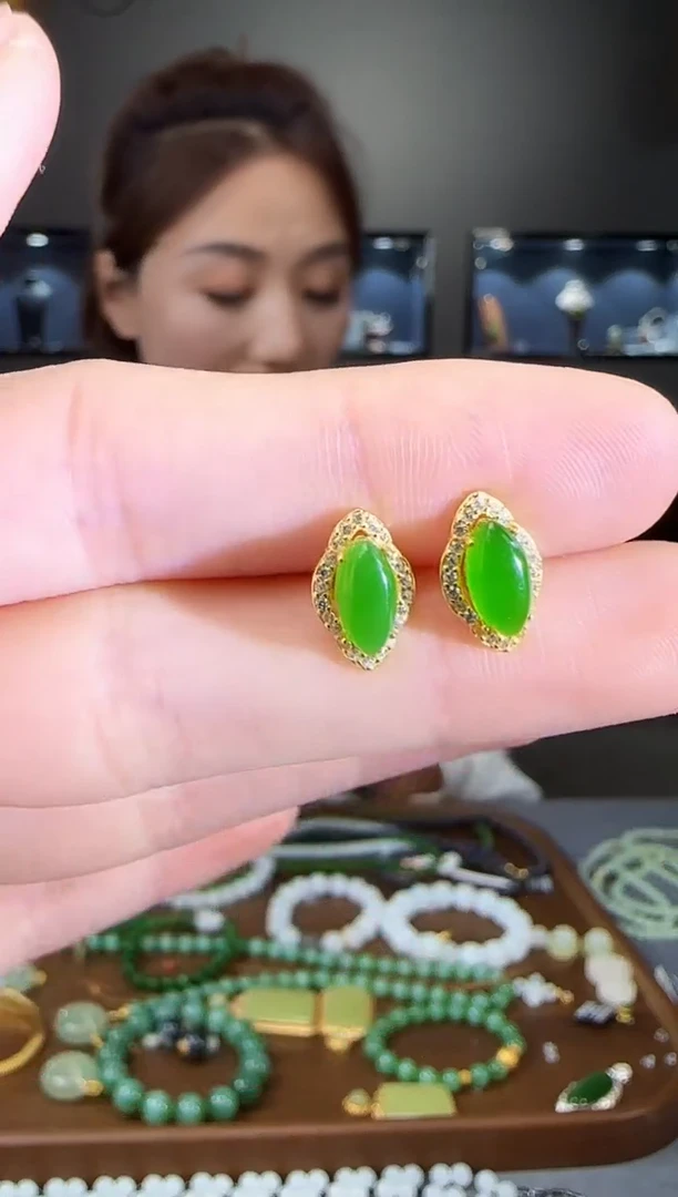 和田玉戒指银S925镶嵌1