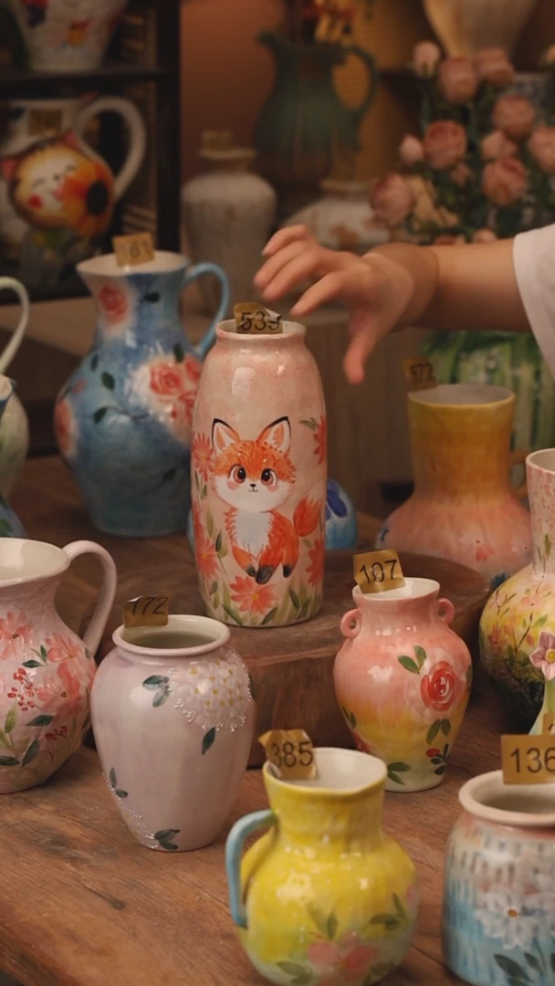 陶瓷539景德镇设计师手作花器摆件侘寂风