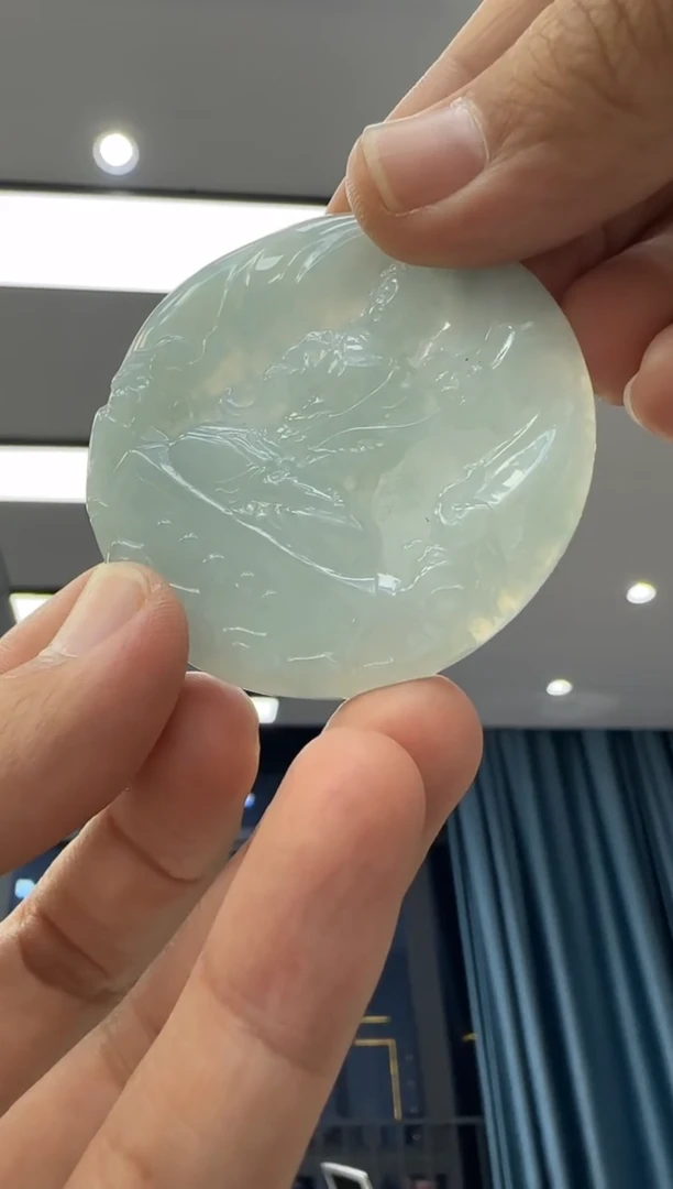 颈饰未镶嵌翡翠天然翡翠A货孤品一件