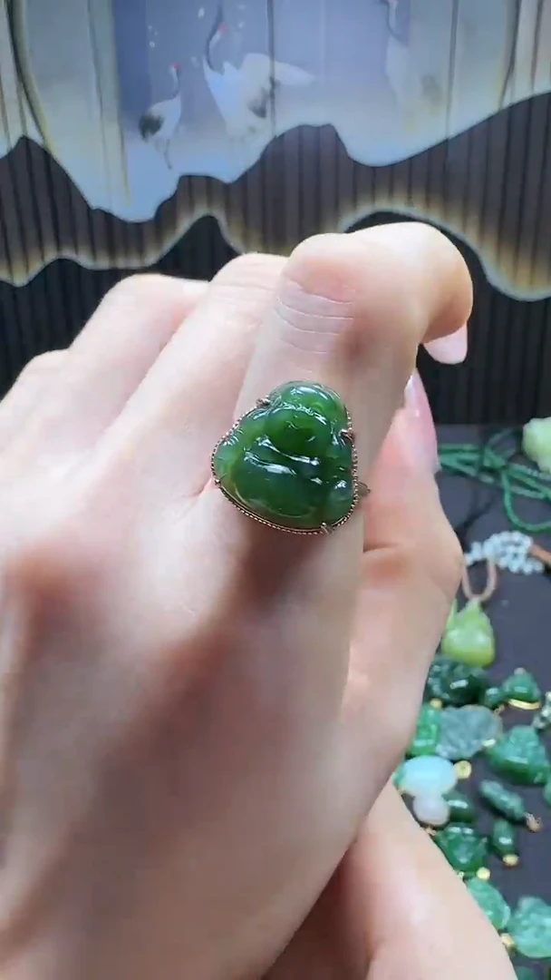 和田玉银S925镶嵌挂件1