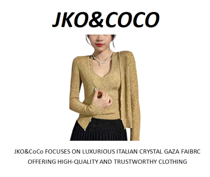 JKO&COCO【金色华尔兹】意大利水晶纱夏季薄款时尚百搭针织衫上衣