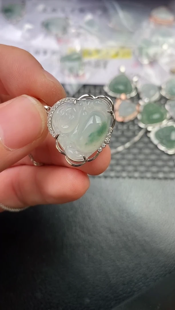 颈饰银S925镶嵌翡翠55