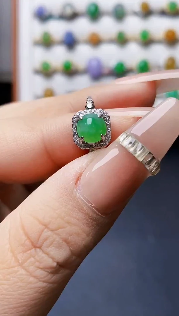 银S925镶嵌戒指翡翠0120