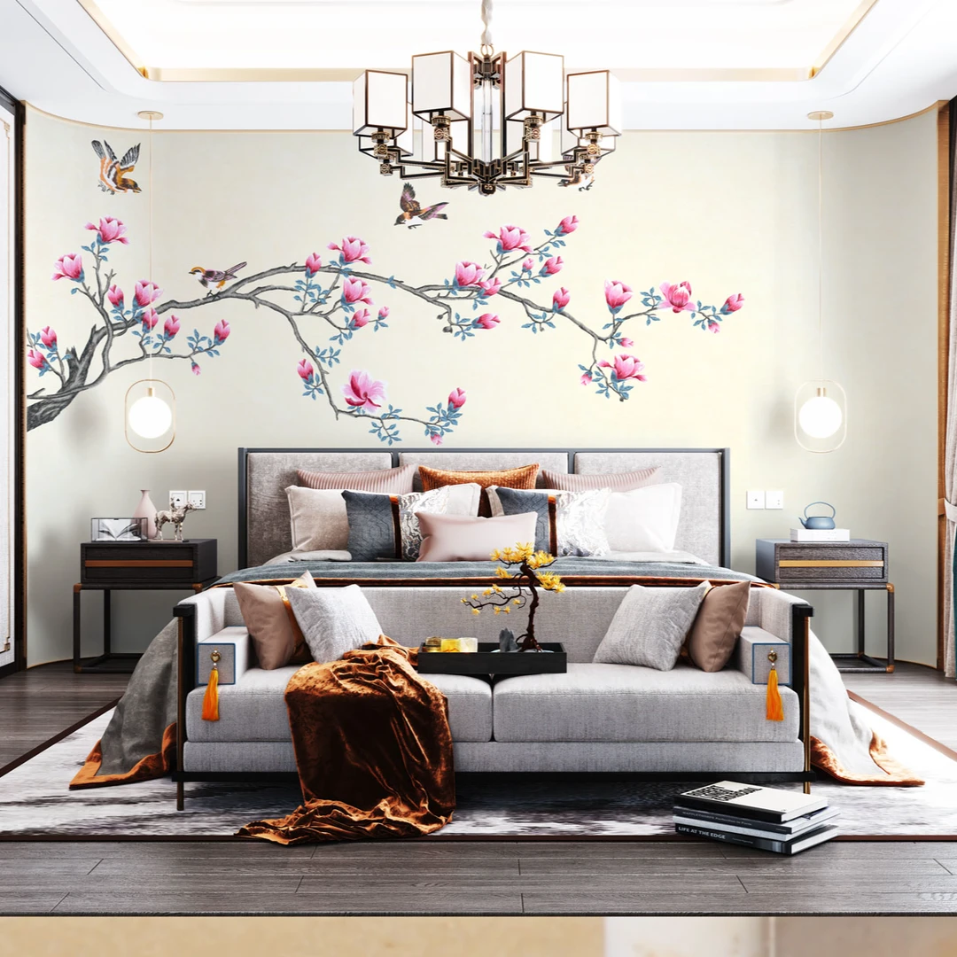 佳美独绣五福同源刺绣背景