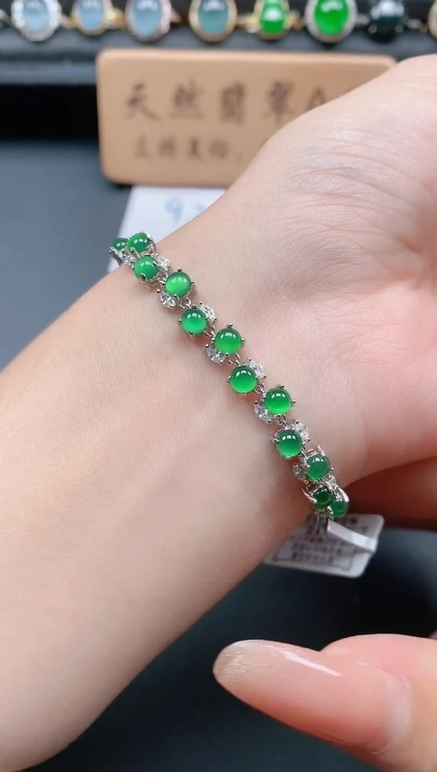 银S925镶嵌戒指翡翠1