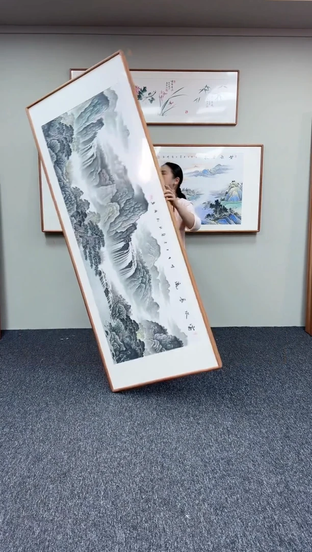 国画富水长流210*80手写手绘作品