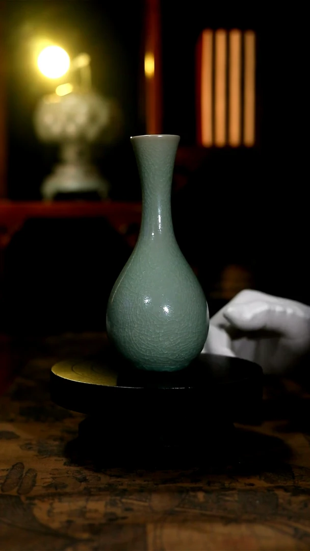 复烧收藏级青绿釉玉净瓶