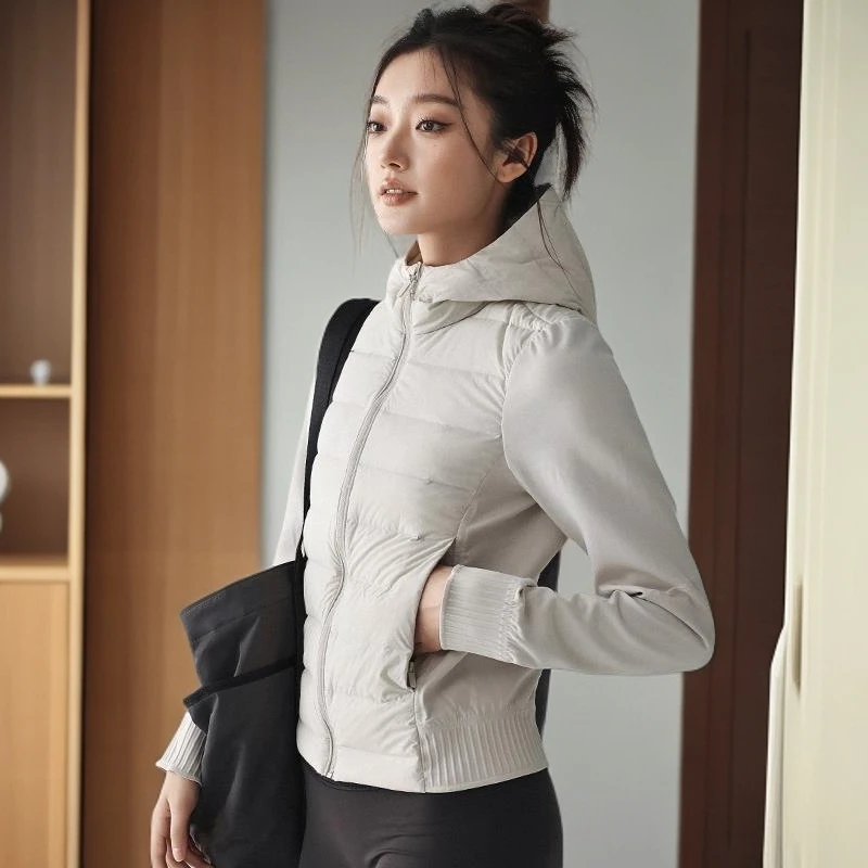 gpsunlu百搭显瘦短款轻薄修身羽绒服立领保暖运动跑步户外训练