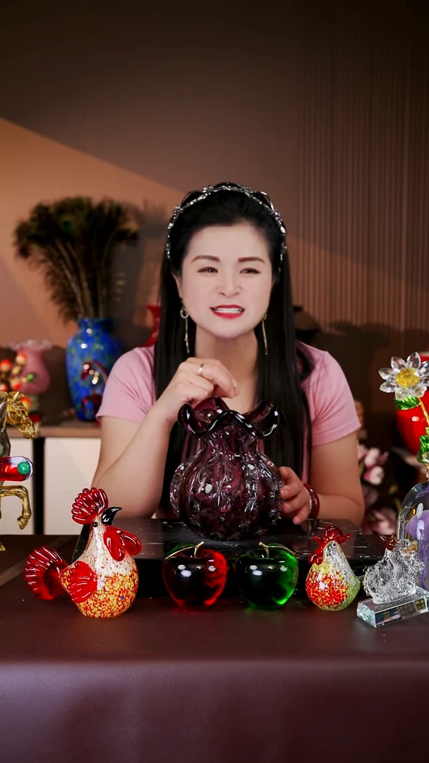玻璃宇花媛水晶琉璃外贸花瓶K-9