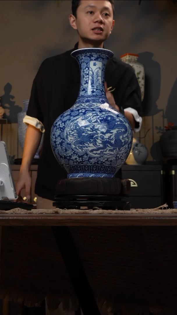 摆件WN问泥景德镇陶瓷花瓶摆件