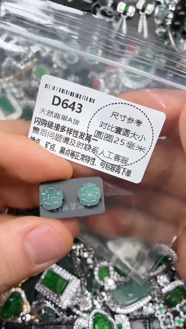 颈饰未镶嵌翡翠D643耳钉