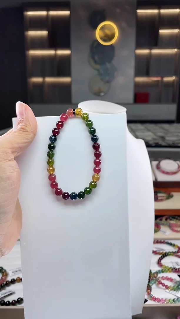 未镶嵌单圈手串碧玺（多样性发一条）Q
