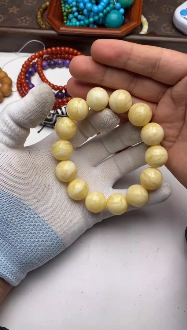 手串蜜蜡未镶嵌蜜蜡圆珠手串