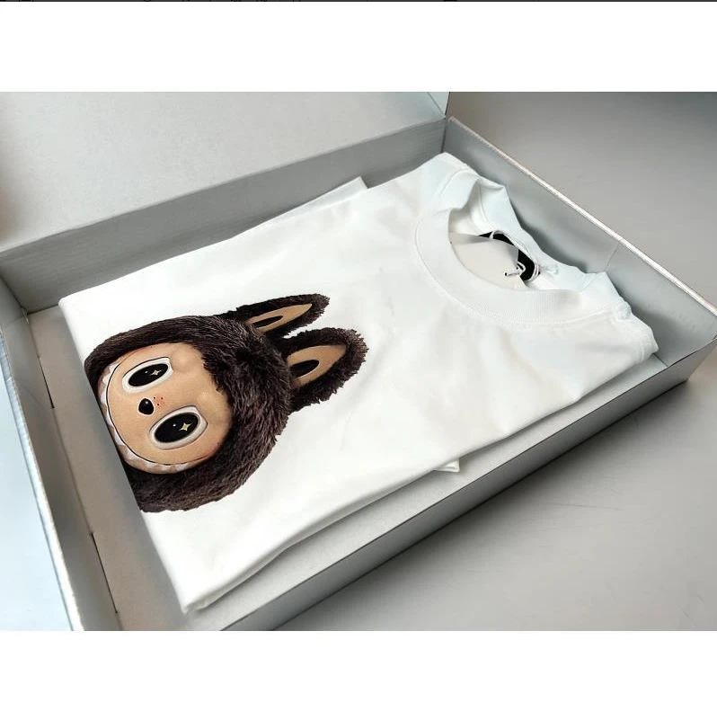 【37号链接-潮玩拉布布头领MOMO】夏季重磅潮牌卡通宽松短袖J1017