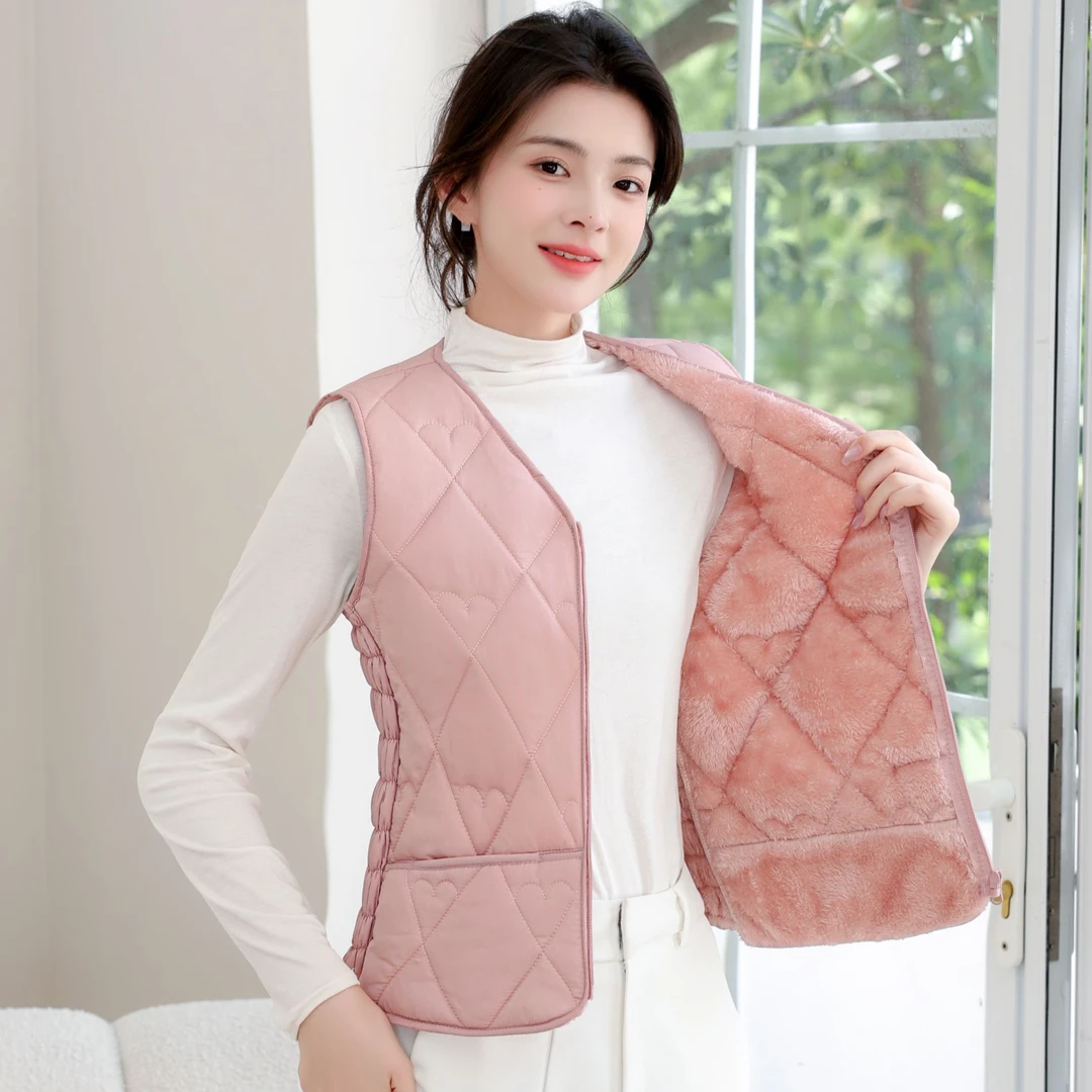 秋冬女款小香风马甲女轻薄内穿背心保暖贴身女士打底内胆小马夹