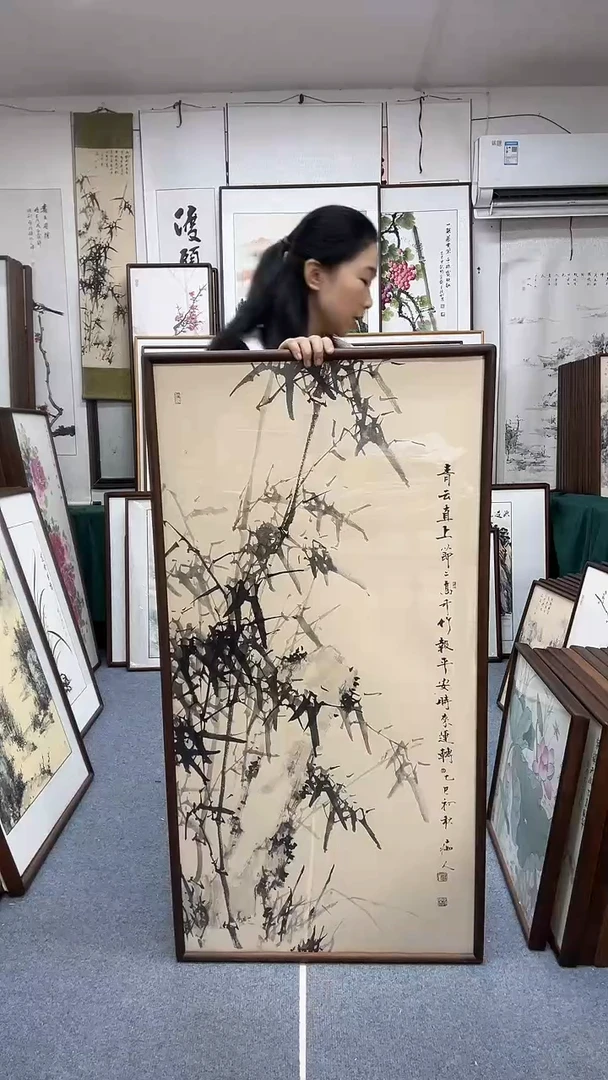 国画尺寸63*123实木画框京东包邮手绘